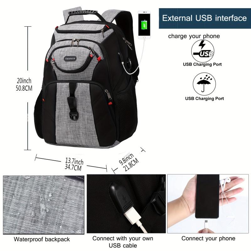 Large Capacity Backpack With USB Charging Compartment