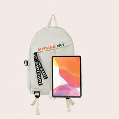 Large Capacity Letter Print Backpack for Travel and Outdoor