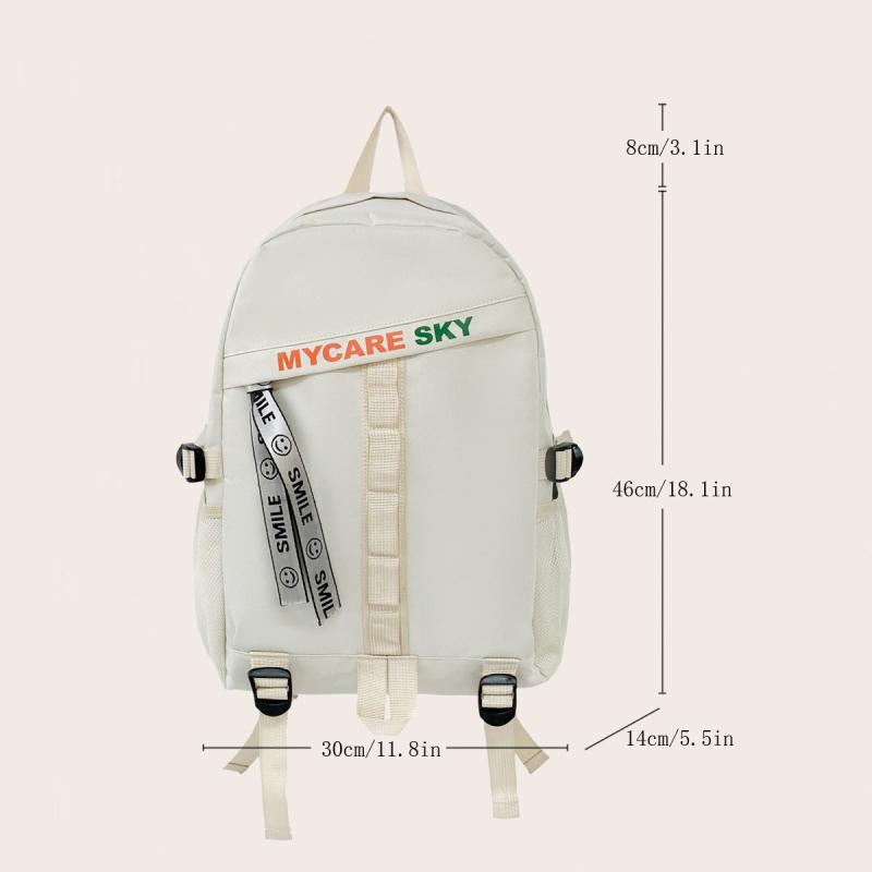 Large Capacity Letter Print Backpack for Travel and Outdoor