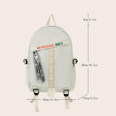 Large Capacity Letter Print Backpack for Travel and Outdoor
