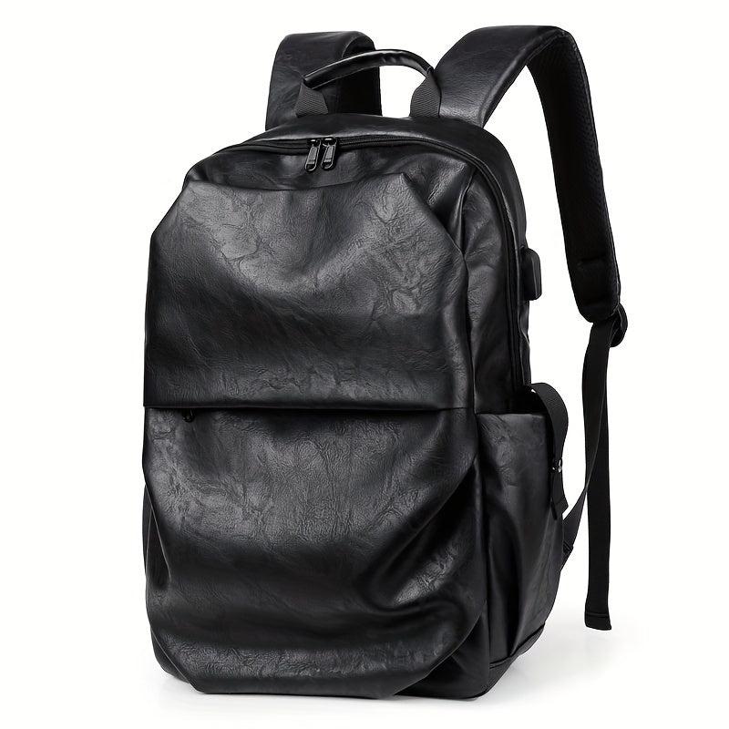 Solid Embossed Backpack for Students and Commuters