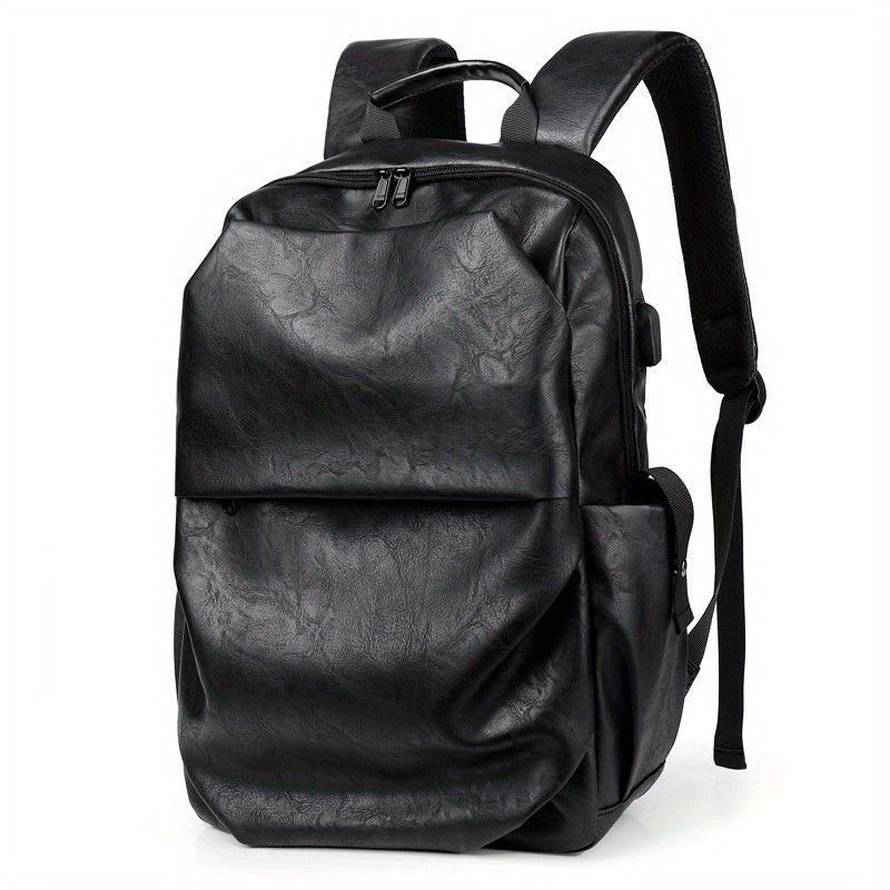 Solid Embossed Backpack for Students and Commuters