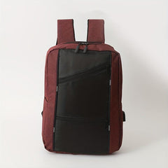 Solid Business Backpack with USB Port