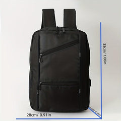 Solid Business Backpack with USB Port