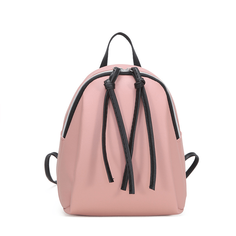 Vintage PU Leather Bag Casual Backpack Double Zipper Phone Bag