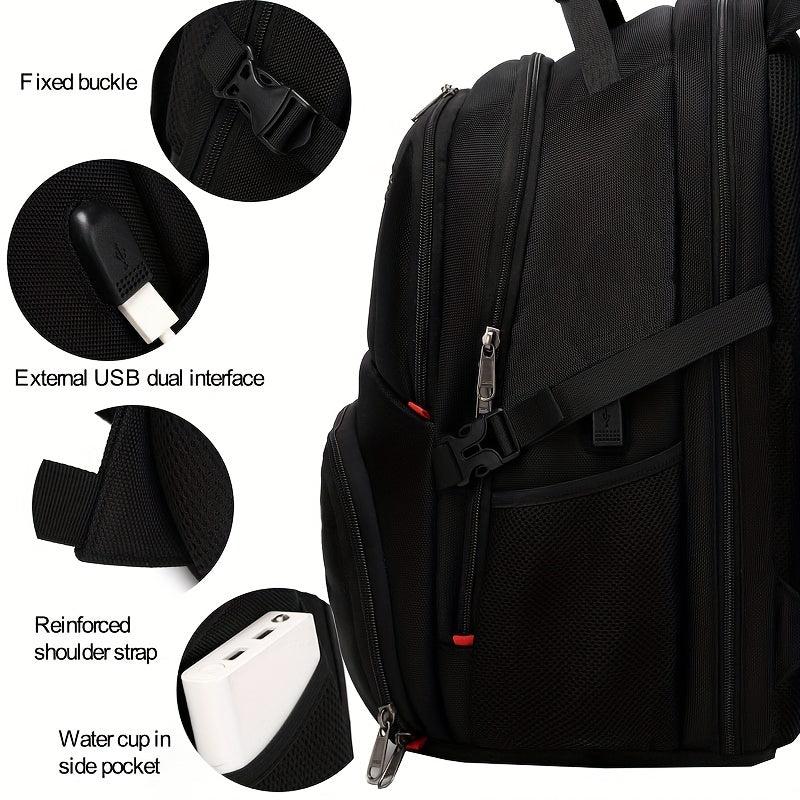 Waterproof Durable Backpack USB Charging Port Travel Student Computer Bag
