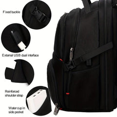 Waterproof Durable Backpack USB Charging Port Travel Student Computer Bag