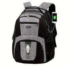 Waterproof Durable Backpack USB Charging Port Travel Student Computer Bag