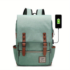 Casual Backpack With USB Charging Port Large Capacity School Bag