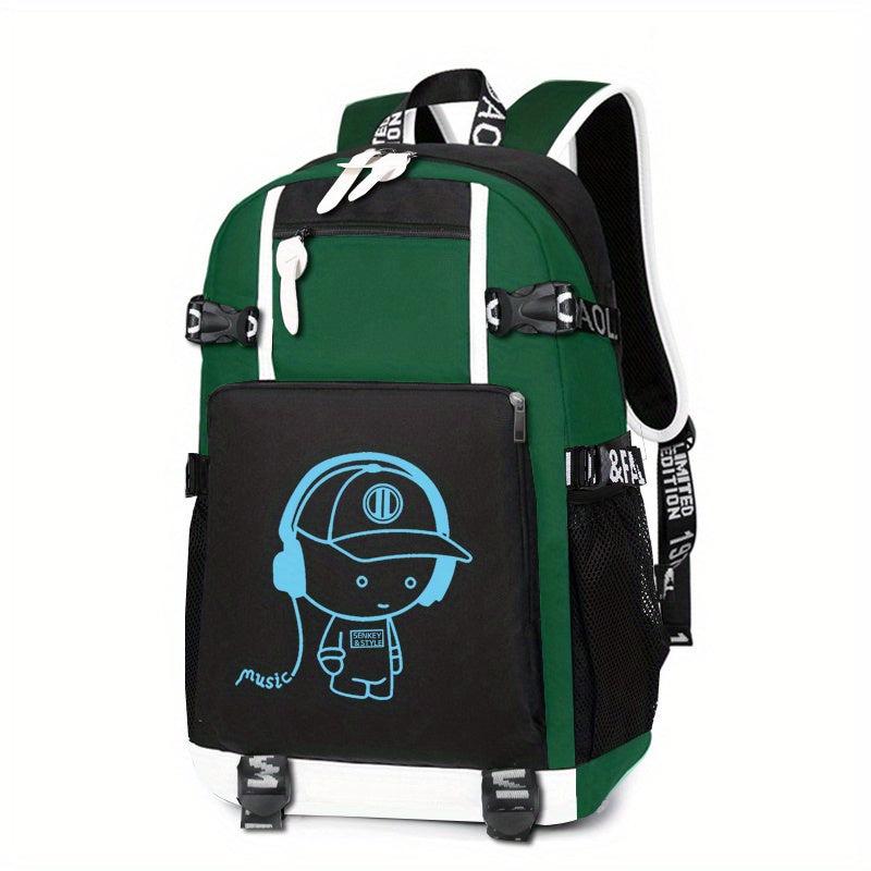 Glow In The Dark Backpack Lightweight Spine Protection Students Schoolbag