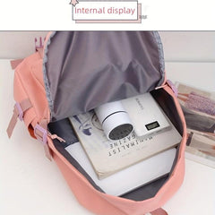 Large Capacity Students Backpack Canvas Schoolbag Solid Bag For Men