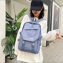 Large Capacity Students Backpack Canvas Schoolbag Solid Bag For Men