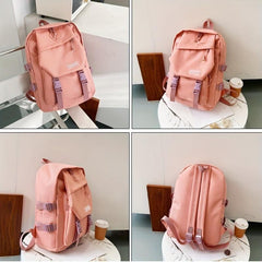 Large Capacity Students Backpack Canvas Schoolbag Solid Bag For Men