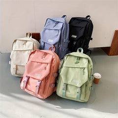 Large Capacity Students Backpack Canvas Schoolbag Solid Bag For Men