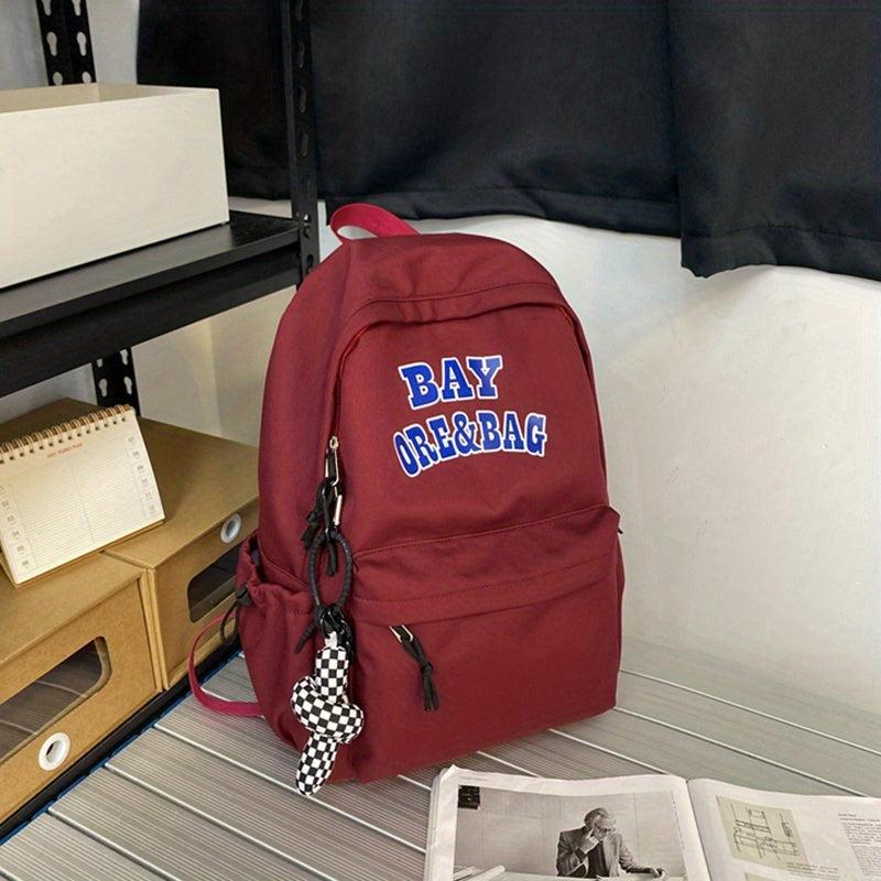 Letter Print Backpack Large Capacity Casual Backpack School Bag