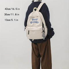 Letter Print Backpack Large Capacity Casual Backpack School Bag