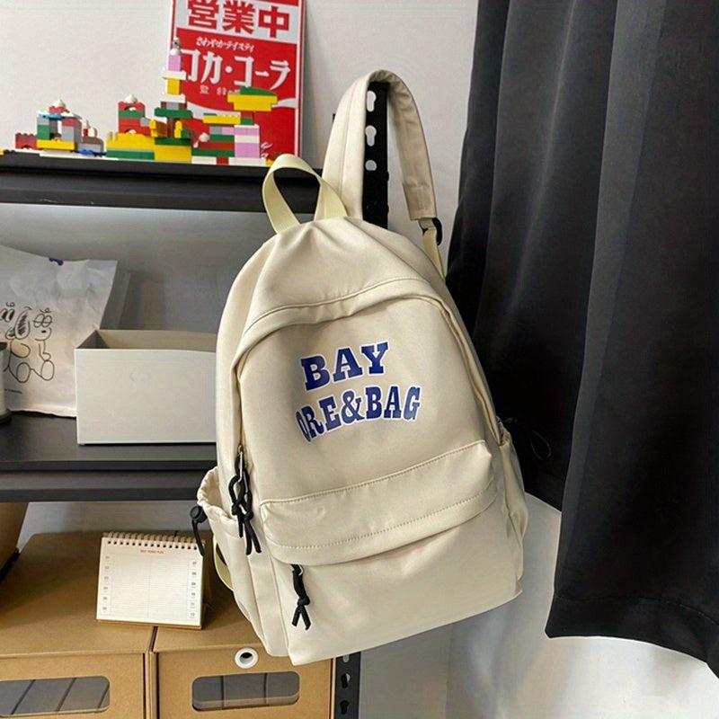 Letter Print Backpack Large Capacity Casual Backpack School Bag