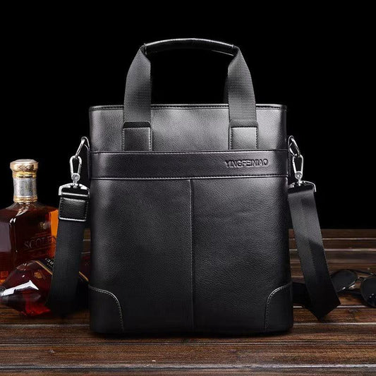 Men PU Leather Crossbody Bag Brown Business Messenger Bag