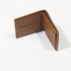 Men's Leather Short Wallet Thin Lychee Pattern Money Clip