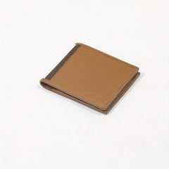 Men's Leather Short Wallet Thin Lychee Pattern Money Clip
