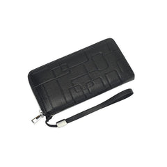 Men's Leather Zipper Handbag Long Wallet Clutch Phone Bag
