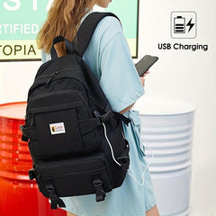 Large Capacity School Backpack with USB Charging Port
