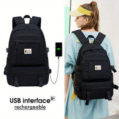 Large Capacity School Backpack with USB Charging Port