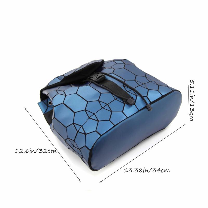 Geometric Pattern Matte Drawstring Backpack Large Capacity Travel Bag