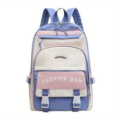Creative Contrast Backpack Large Capacity Schoolbag Preppy Women's Backpack