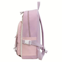 Creative Contrast Backpack Large Capacity Schoolbag Preppy Women's Backpack