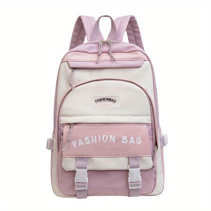 Creative Contrast Backpack Large Capacity Schoolbag Preppy Women's Backpack