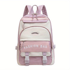 Creative Contrast Backpack Large Capacity Schoolbag Preppy Women's Backpack