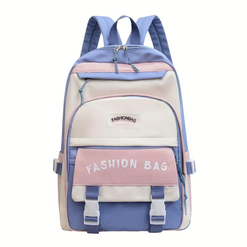 Creative Contrast Backpack Large Capacity Schoolbag Preppy Women's Backpack