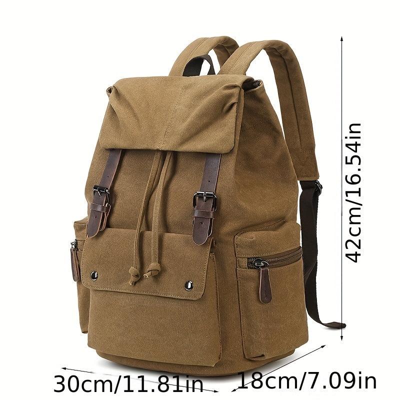 Sturdy Retro Canvas Backpack for Students and Workers