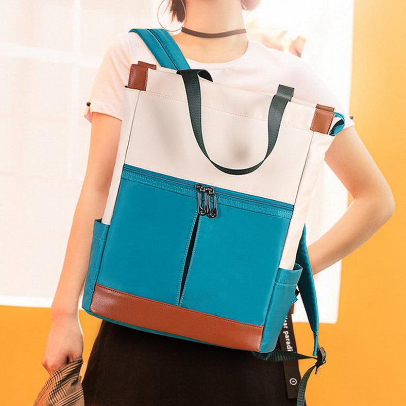 Contrast Backpack Large Capacity Double Shoulder Bag Women's Travel Bag