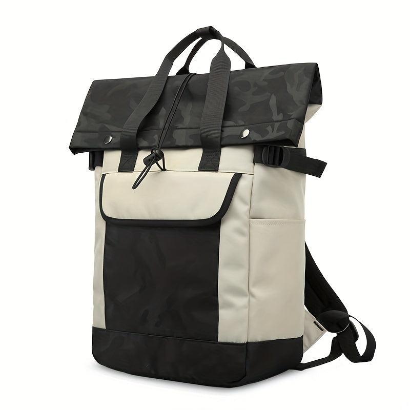 Contrast Backpack Student Schoolbag Large Capacity Double Shoulder Bag