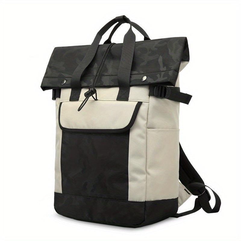 Contrast Backpack Student Schoolbag Large Capacity Double Shoulder Bag