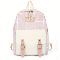 Large Plaid Backpack Students School Bag Travel Backpack