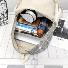 Large Plaid Backpack Students School Bag Travel Backpack