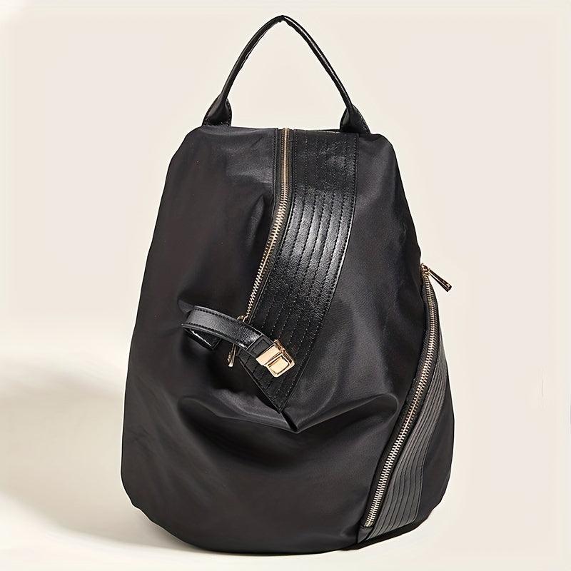 Nylon PU Leather Personality Backpack Large Capacity Bag