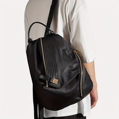 Nylon PU Leather Personality Backpack Large Capacity Bag