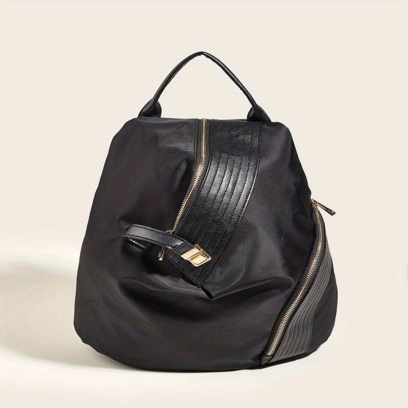 Nylon PU Leather Personality Backpack Large Capacity Bag