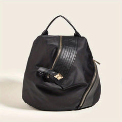 Nylon PU Leather Personality Backpack Large Capacity Bag