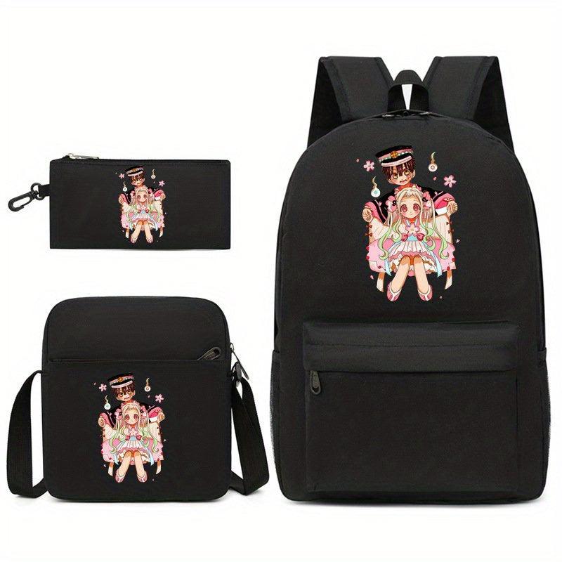 3pcs Cartoon Girl Backpack Set for Teenagers
