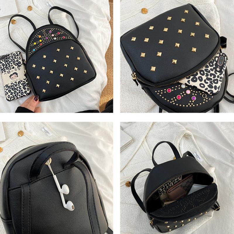 Large Capacity Rivet Backpack for Daily Use