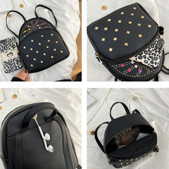 Large Capacity Rivet Backpack for Daily Use