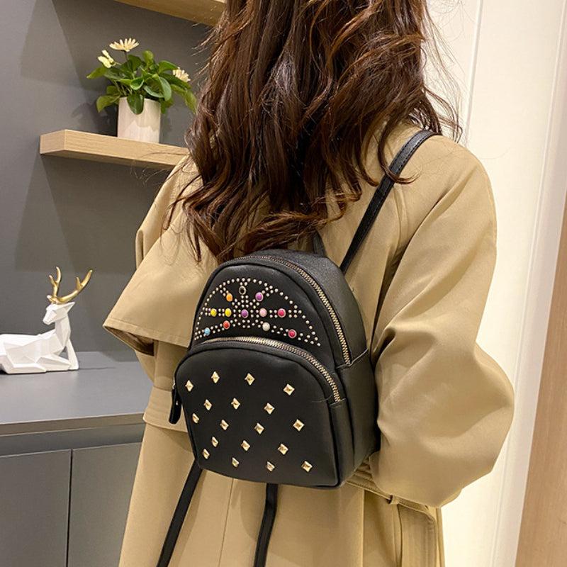 Large Capacity Rivet Backpack for Daily Use