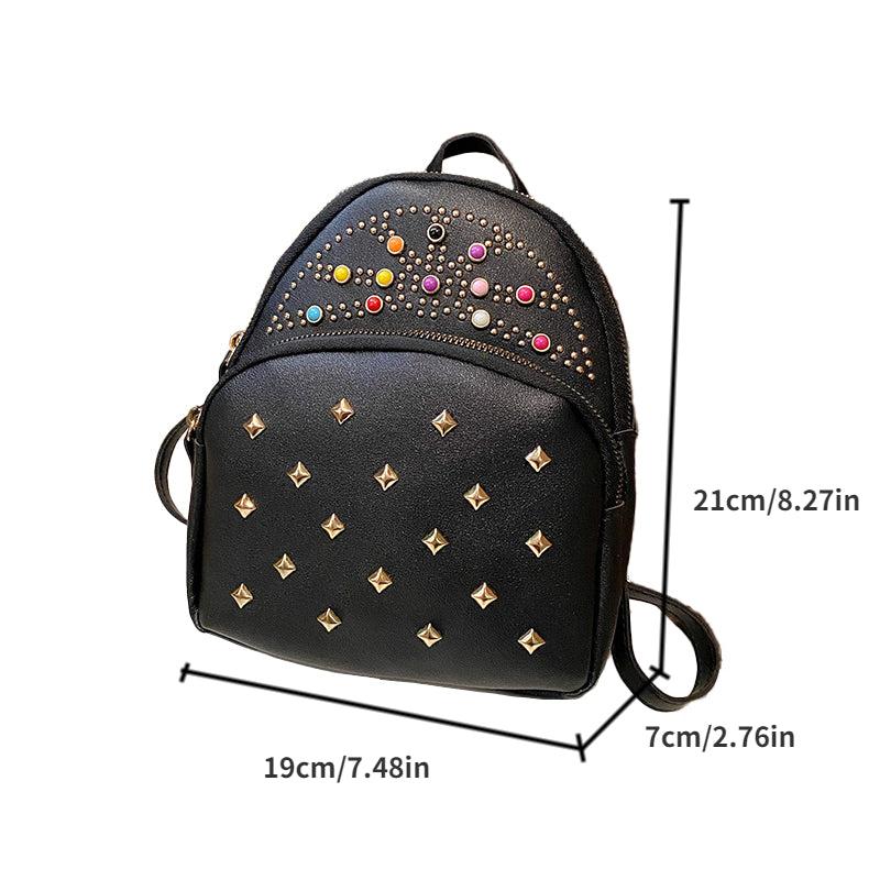 Large Capacity Rivet Backpack for Daily Use