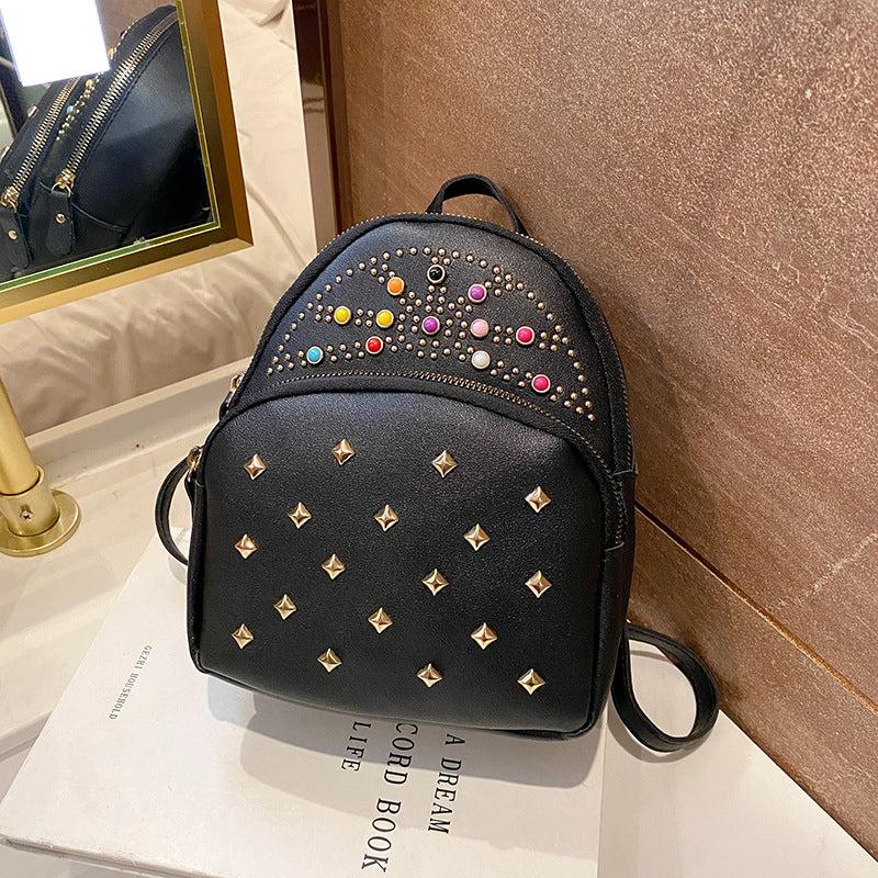 Large Capacity Rivet Backpack for Daily Use