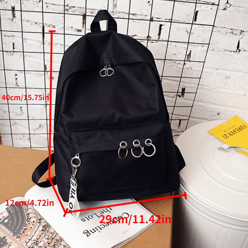 Minimalist Casual Backpack Fashionable Solid Preppy Backpack Versatile Bag